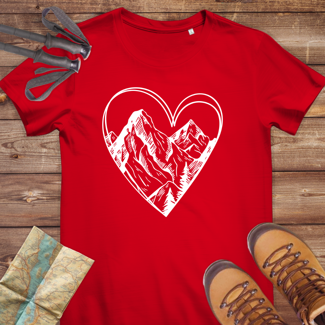 Damen Medium Fit Bio T-Shirt Berge