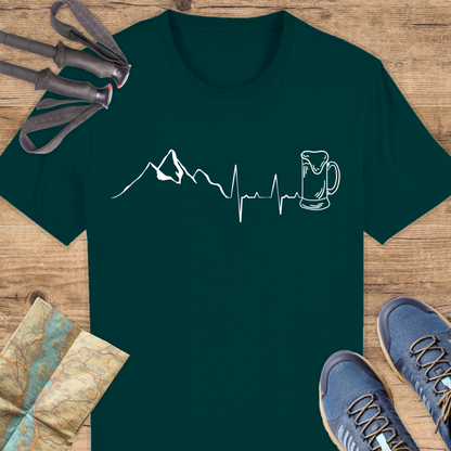 Unisex Bio T-Shirt Bier Berg Herzschlag
