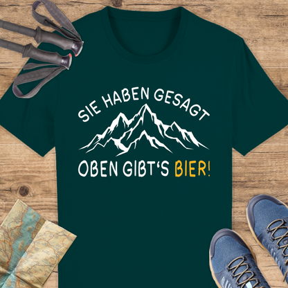 Unisex Bio T-Shirt Oben gibts Bier