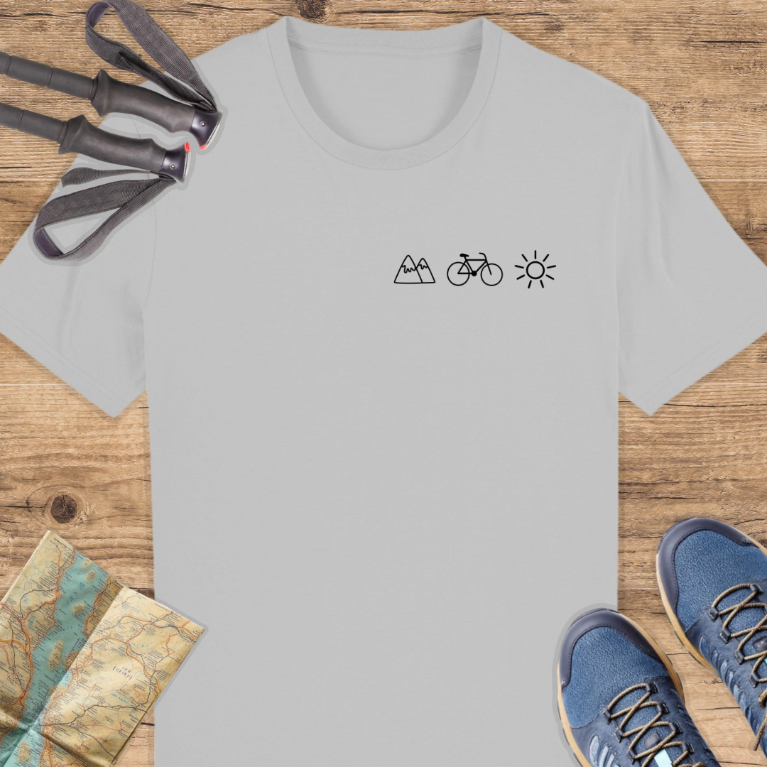 Unisex Bio T-Shirt Berge Rad Sonne