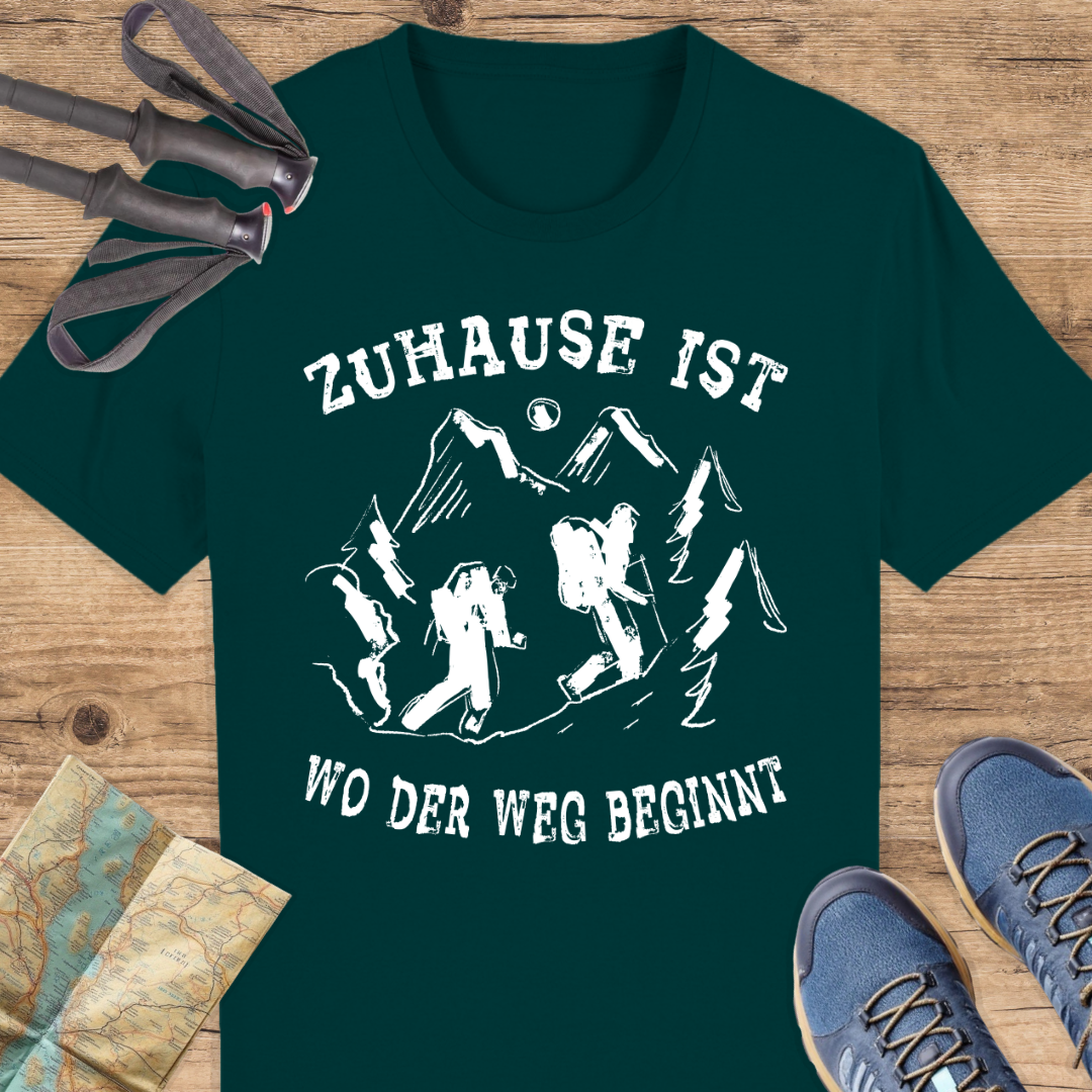 Unisex Bio T-Shirt Zuhause ist wo der Weg beginnt
