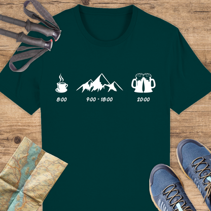 Unisex Bio T-Shirt Tagesplan wandern