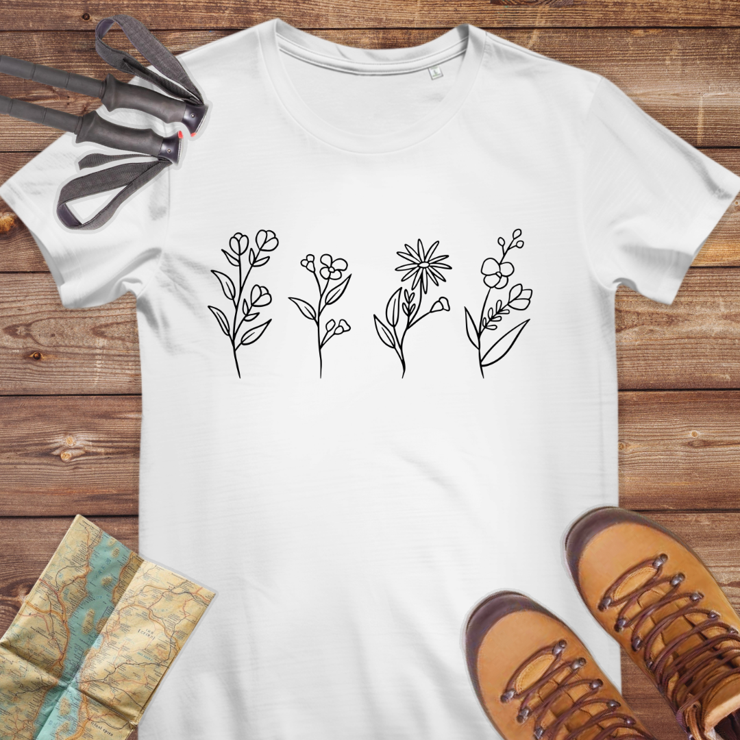 Damen Medium Fit Bio T-Shirt Wiesenblumen