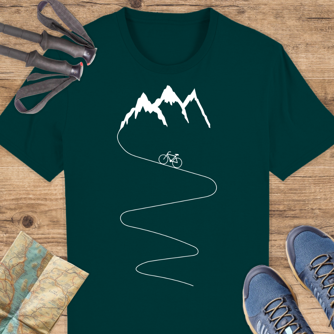 Unisex Bio T-Shirt fahrrad und Berge