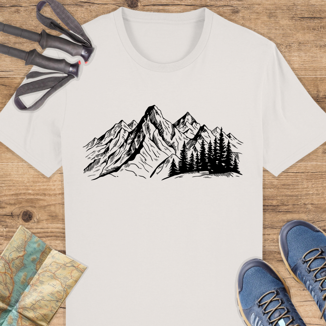 Unisex Bio T-Shirt Gezeichnete Berge