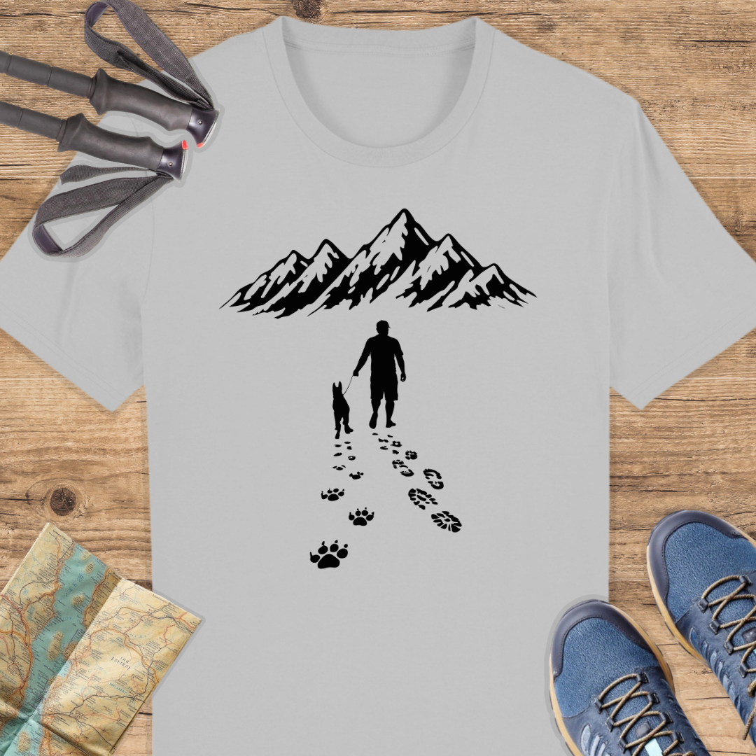 Unisex Bio T-Shirt Hund und Wanderer