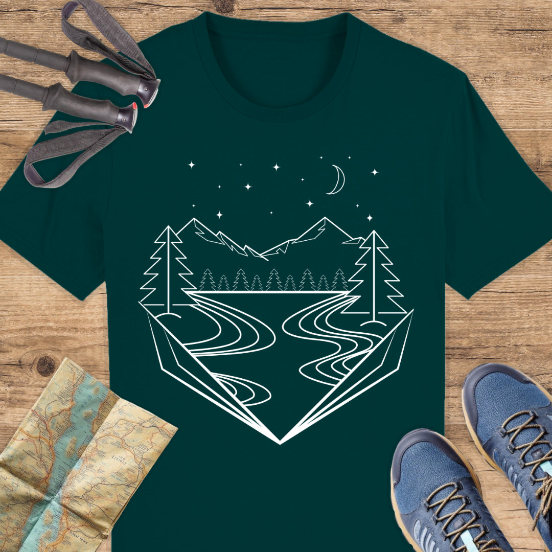 Unisex Bio T-Shirt Berge Line Art