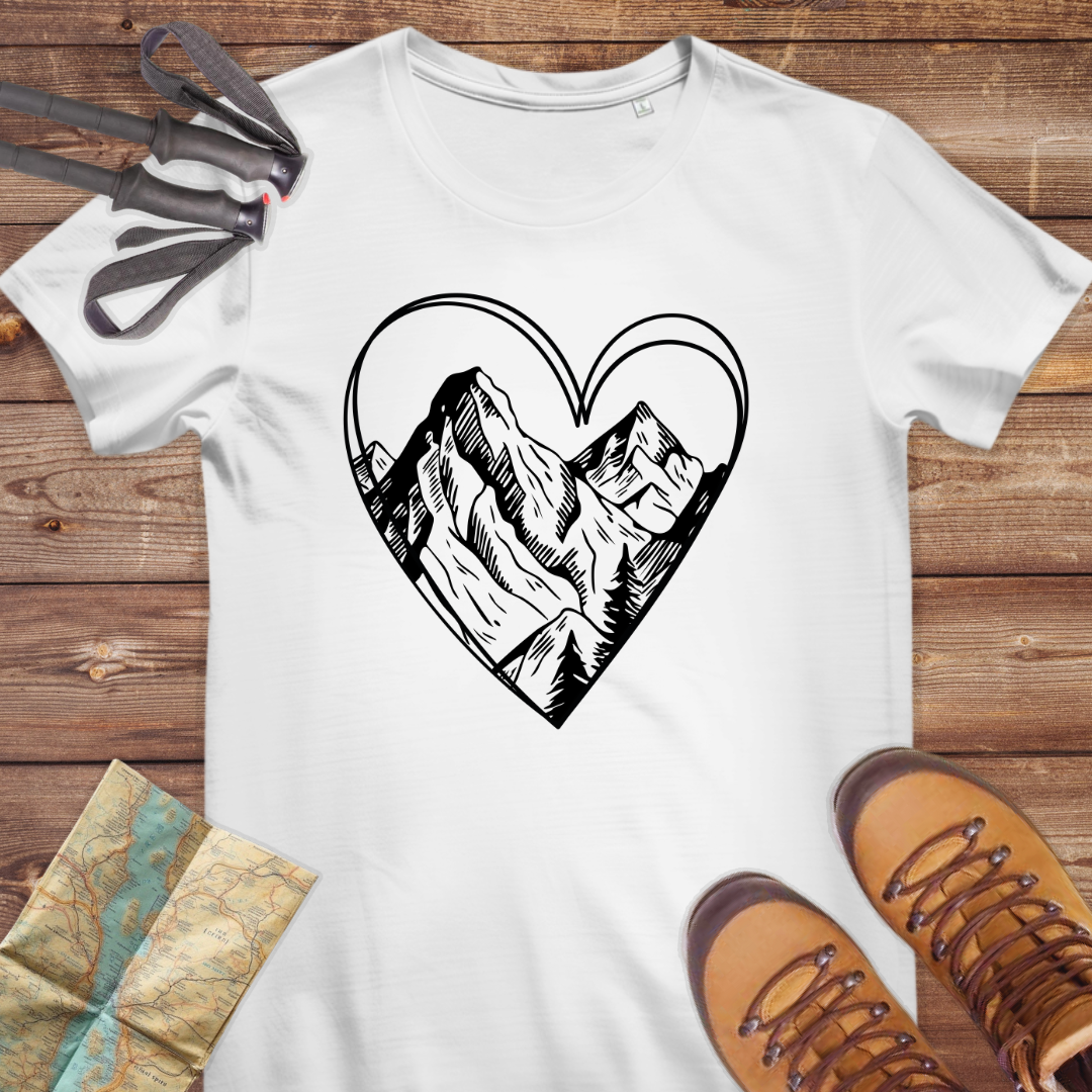 Damen Medium Fit Bio T-Shirt Berge