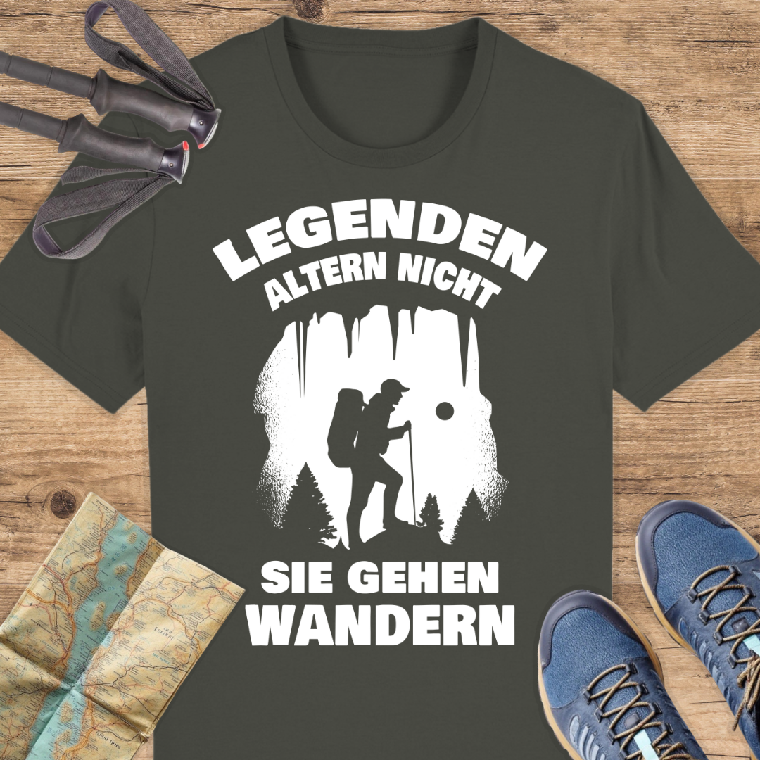 Unisex Bio T-Shirt Legenden gehen wandern