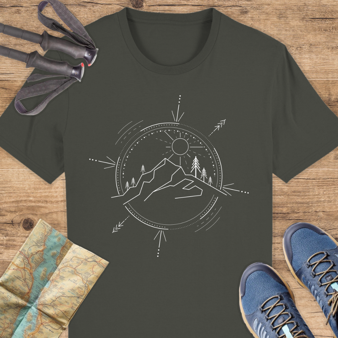 Unisex Bio T-Shirt Kompass Line Art