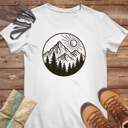 Damen Medium Fit Bio T-Shirt Vintage Berge