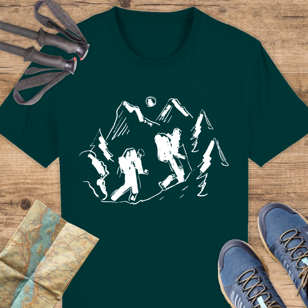 Unisex Bio T-Shirt Gezeichnete wanderer