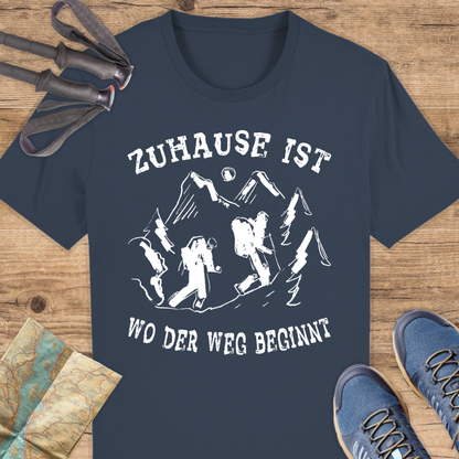 Unisex Bio T-Shirt Zuhause ist wo der Weg beginnt