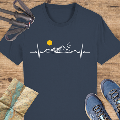 Unisex Bio T-Shirt Herzschlag Berge