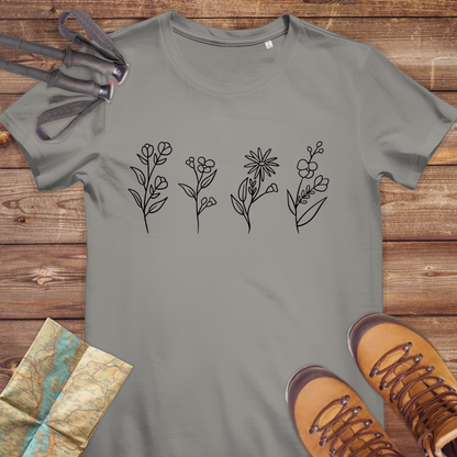 Damen Medium Fit Bio T-Shirt Wiesenblumen