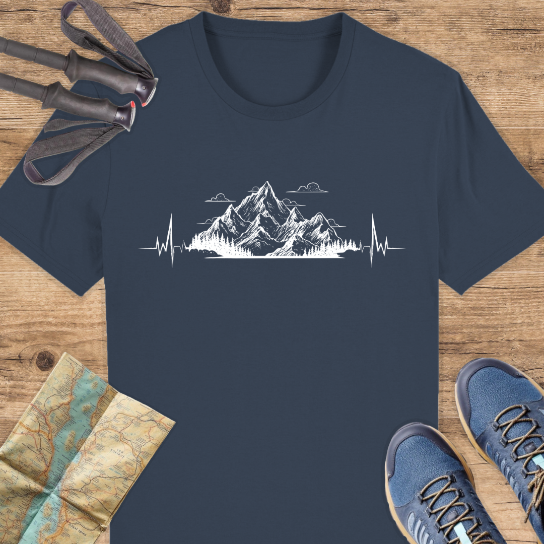 Unisex Bio T-Shirt Herzschlag Berge