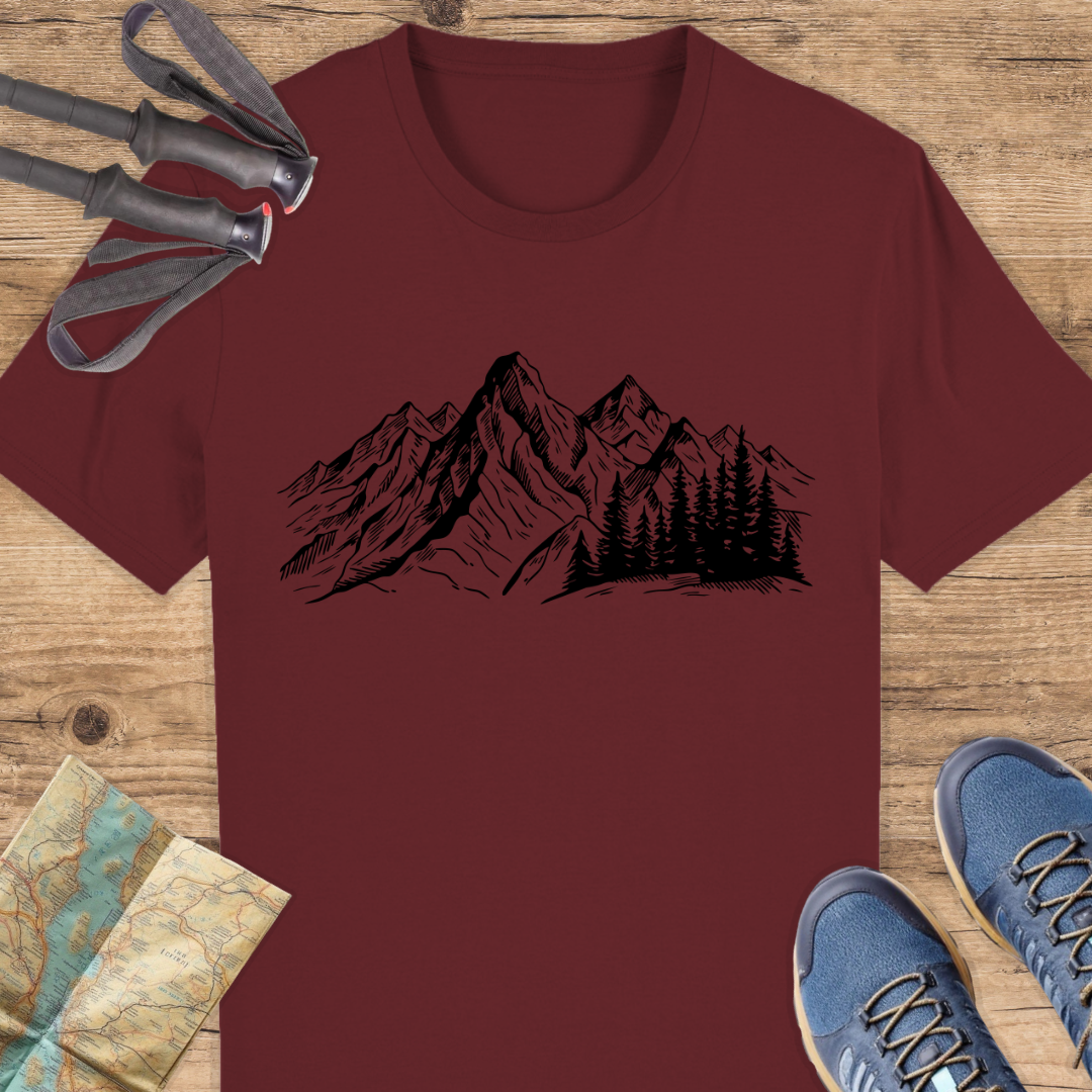 Unisex Bio T-Shirt Gezeichnete Berge