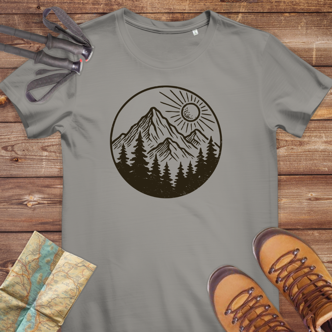 Damen Medium Fit Bio T-Shirt Vintage Berge