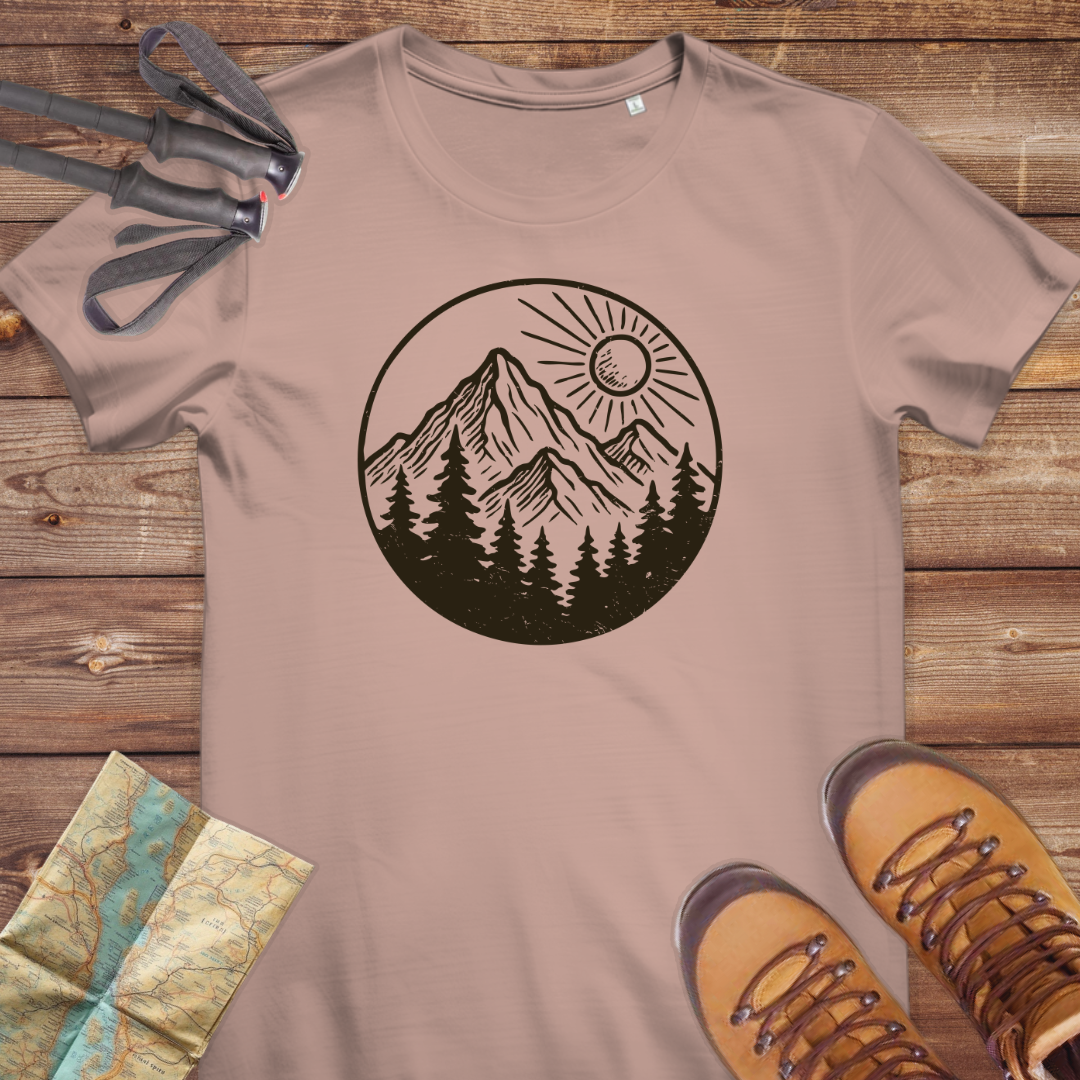 Damen Medium Fit Bio T-Shirt Vintage Berge