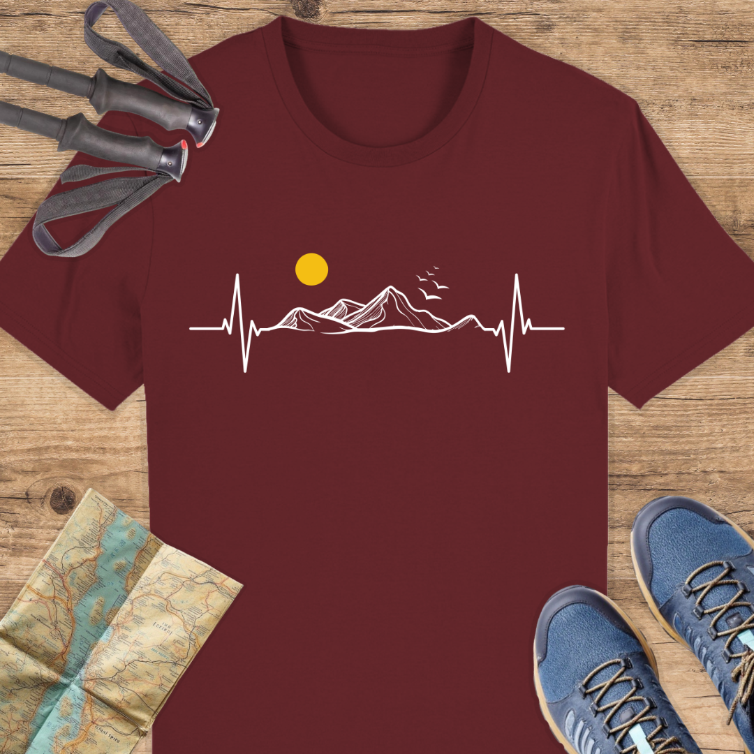 Unisex Bio T-Shirt Herzschlag Berge