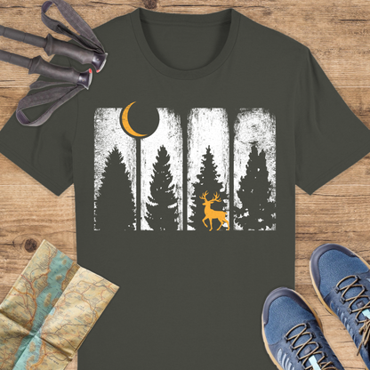Unisex Bio T-Shirt Wald und Rothirsch