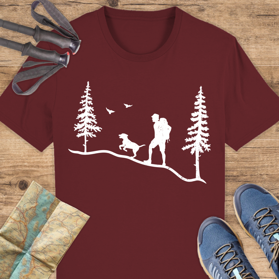 Unisex Bio T-Shirt Hund und wanderer