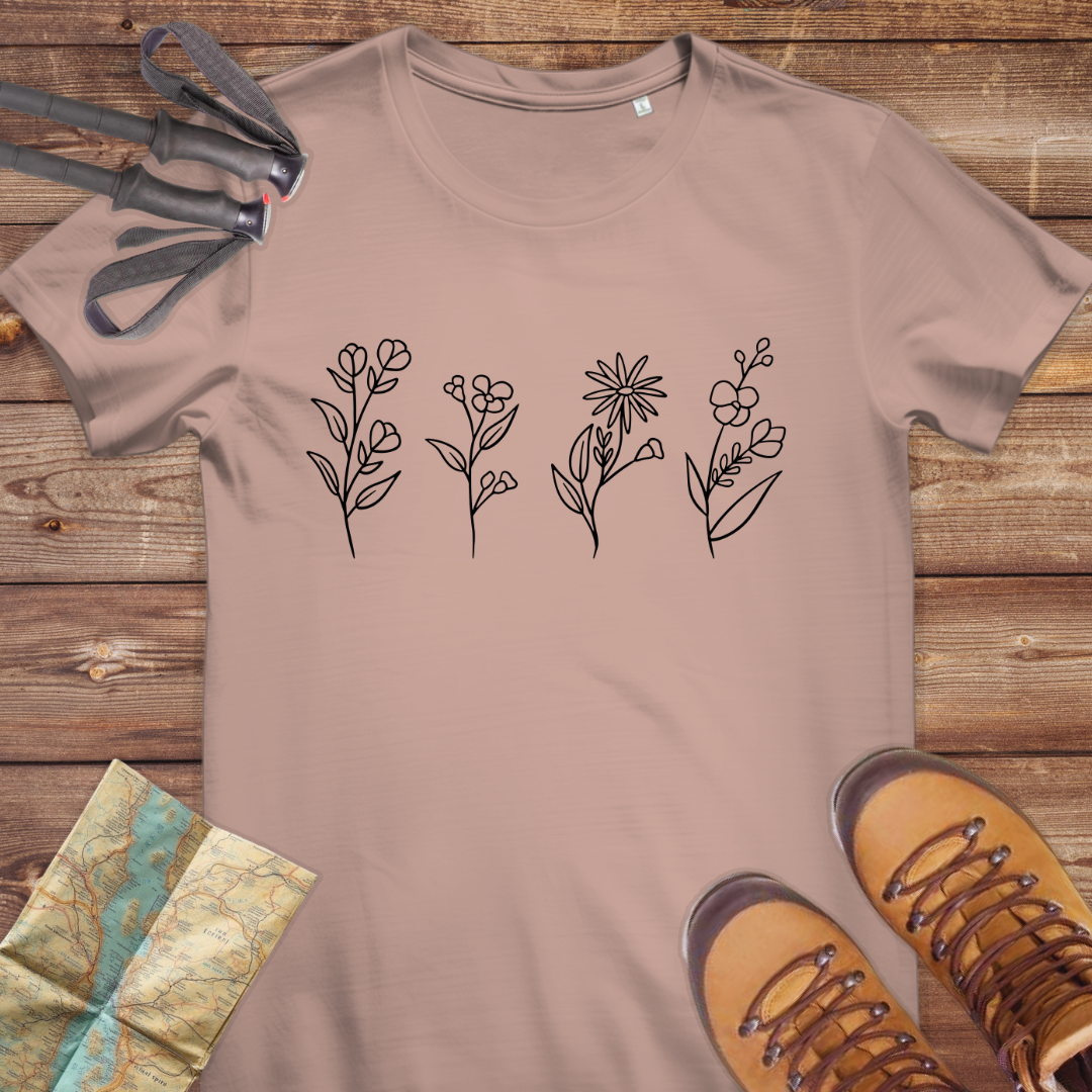 Damen Medium Fit Bio T-Shirt Wiesenblumen