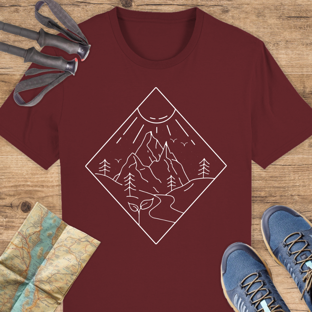 Unisex Bio T-Shirt Line art Berg