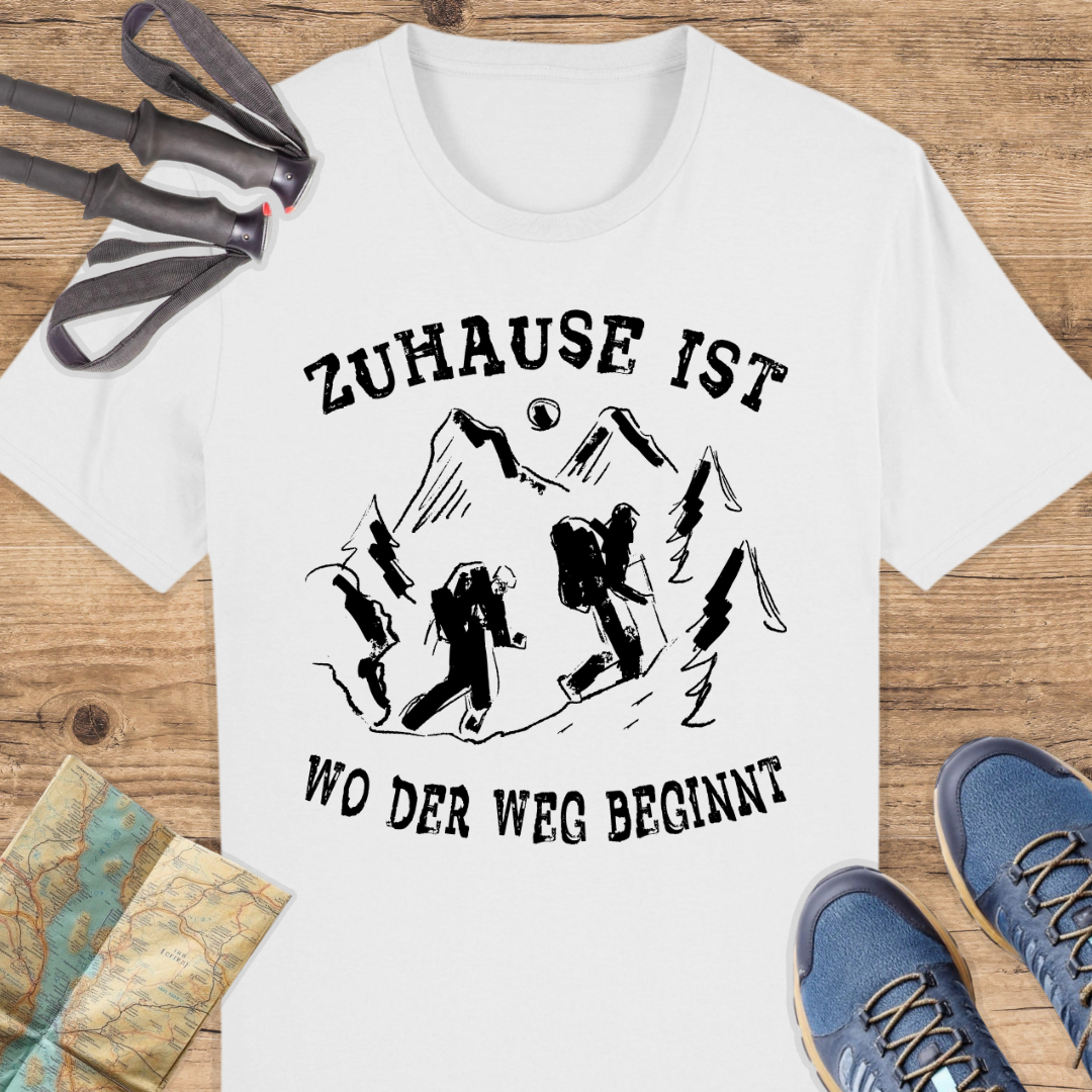 Unisex Bio T-Shirt Zuhause ist wo der Weg beginnt
