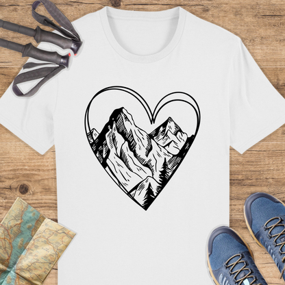 Unisex Bio T-Shirt Herz Berge