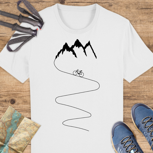 Unisex Bio T-Shirt fahrrad und Berge