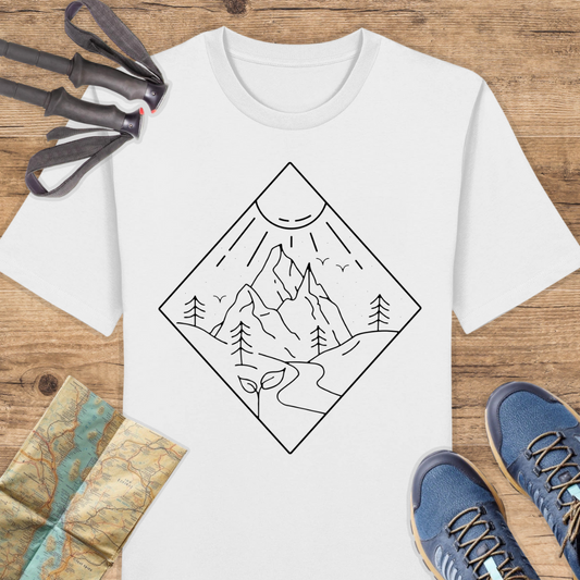 Unisex Bio T-Shirt Line art Berg