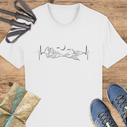 Unisex Bio T-Shirt Berge Mond Herzschlag