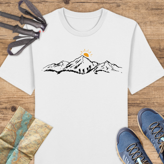 Unisex Bio T-Shirt Sonnenuntergang Berge