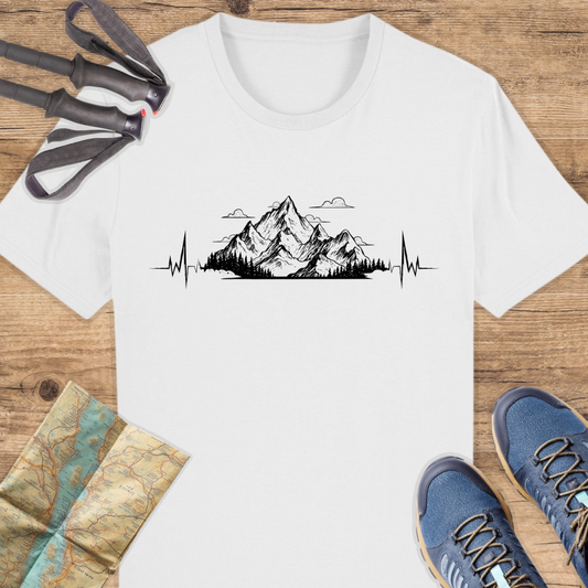 Unisex Bio T-Shirt Herzschlag Berge