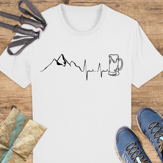 Unisex Bio T-Shirt Bier Berg Herzschlag