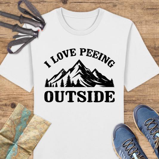 Unisex Bio T-Shirt Peeing outside