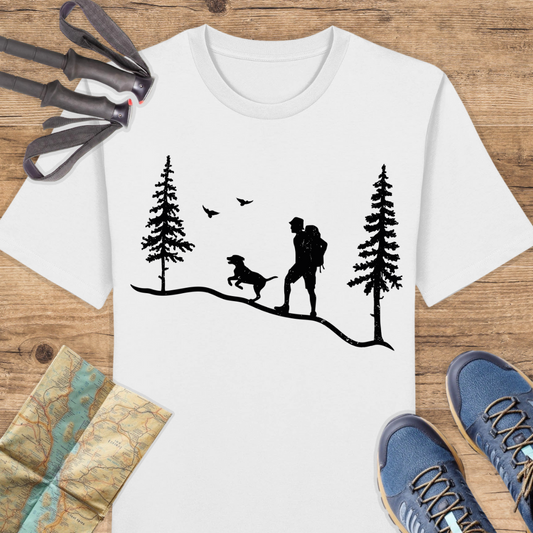 Unisex Bio T-Shirt Hund und wanderer