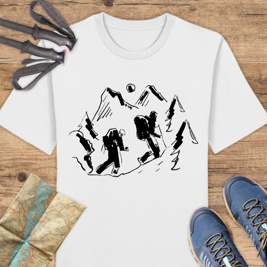 Unisex Bio T-Shirt Gezeichnete wanderer