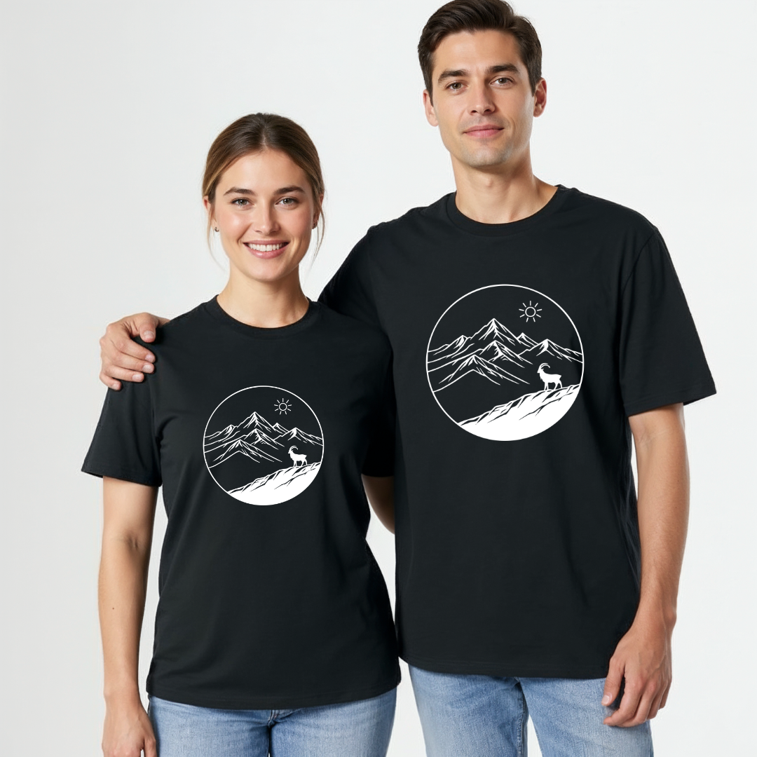 Unisex Bio T-Shirt Line Art Berge
