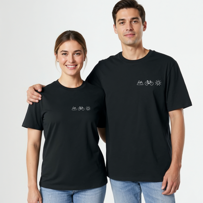 Unisex Bio T-Shirt Berge Rad Sonne